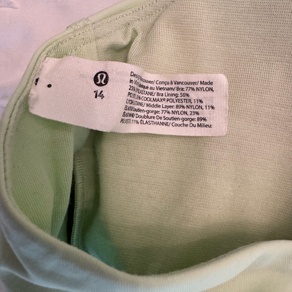 Lululemon Athletica Energy Bra Kohlrabi Green Sports Bra - Picture 3 of 3